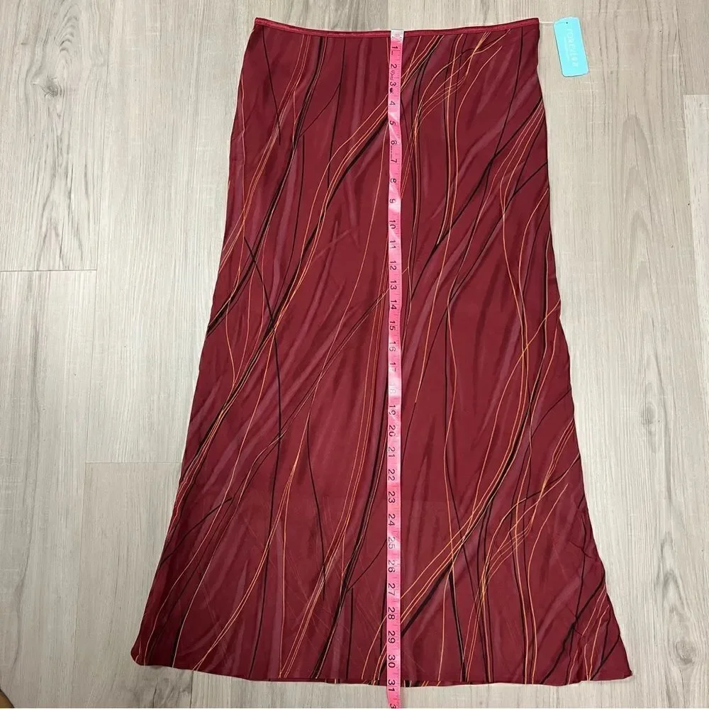 Forever 21 A line skirt sz L Rust red sheer Vintage new with tags Dark Academia